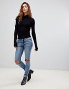 Cheap Monday Original Tight Fit Jean With Busted Knees - Blue