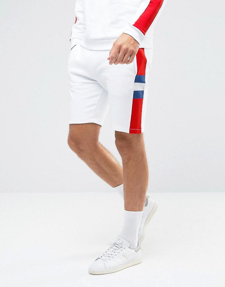 Asos Skinny Short With Knitted Cut & Sew - White