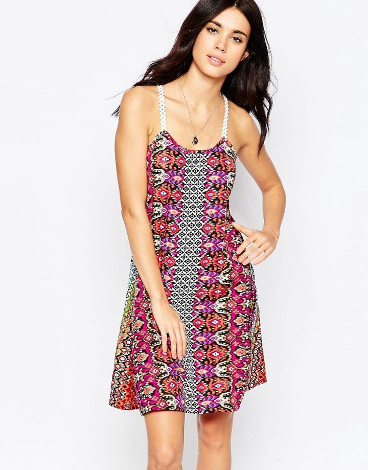 Diya Dress With Crochet Straps - Multi Print