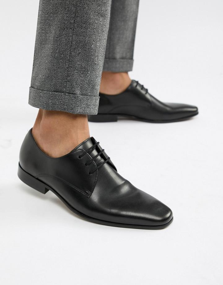 Office Glide Derby Shoes In Black Leather