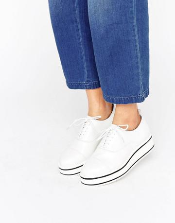 Bronx Eva Flatform Lace Up Shoes - White