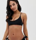 South Beach Exclusive Mix And Match Deep Scoop Bikini Top In Black
