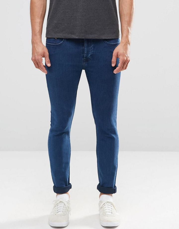 Only & Sons Jeans In Skinny Fit Blue Denim With Stretch - Blue