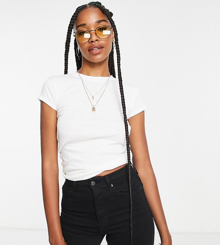 Topshop Tall Longline Everyday Tee In White