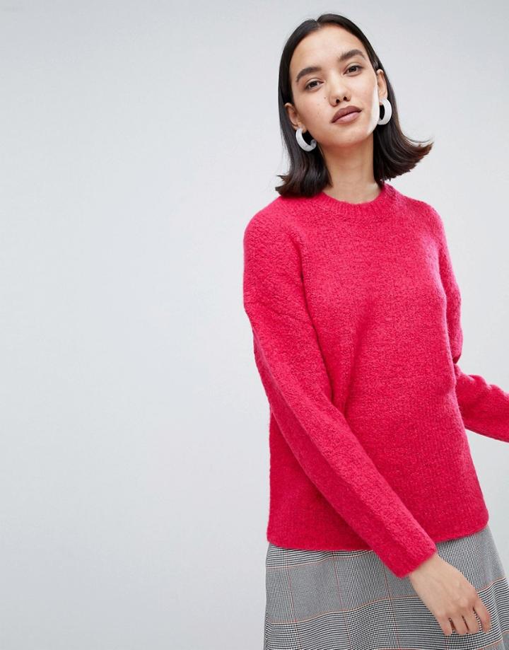 Selected Texture Sweater - Pink