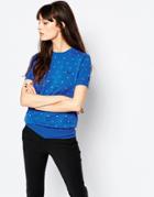 Fred Perry Polka Dot Fitted Sweater - Blue