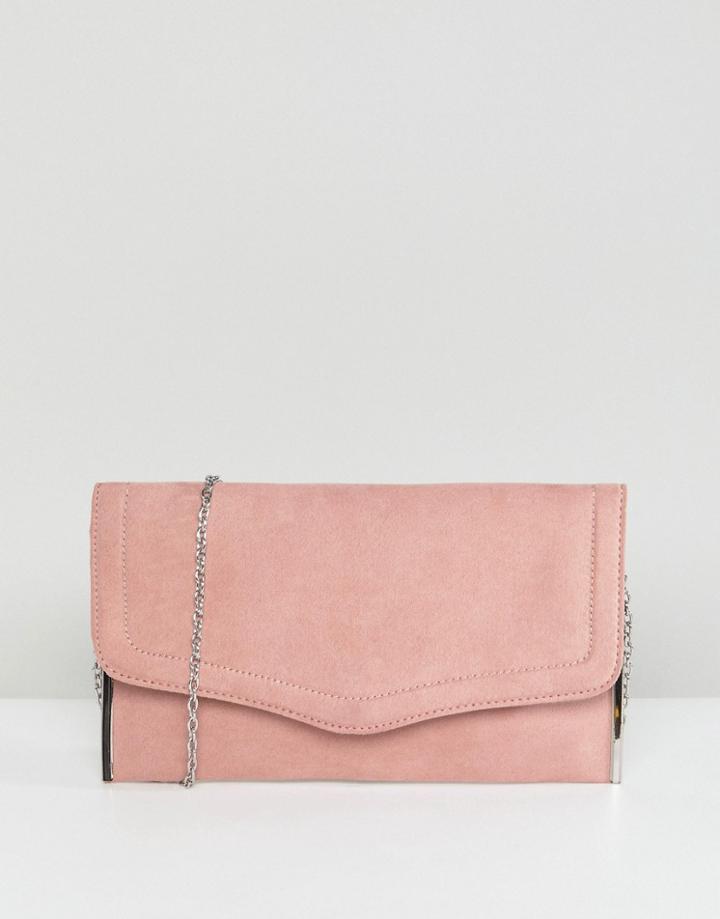 New Look Fold Over Clutch - Beige