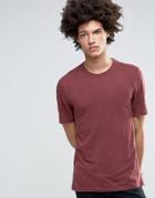 Minimum Delta Slub T-shirt In Burgundy - Red