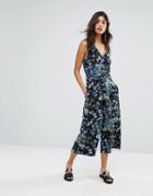Warehouse Full Bloom Cropped Jumpsuit - Multi