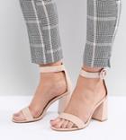 Raid Wide Fit Genna Patent Block Heeled Sandals - Beige