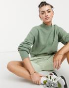 & Other Stories Mock Neck Sweater In Khaki-green