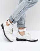 Asos Design Amelie Leather Ring Boots - White
