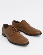 New Look Faux Leather Derby Shoes In Tan - Brown