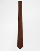 Asos Slim Tie In Brown - Brown