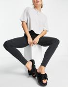 Topshop Washed Leggings In Gray-grey