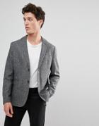 Selected Homme Slim Tweed Wool Mix Blazer - Gray
