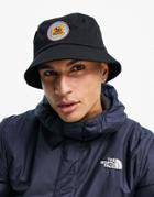 Asos Design Bucket Hat In Black With Starsign Embroidery