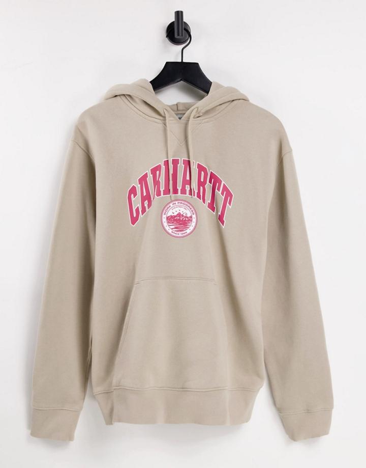 Carhartt Wip Berkeley Oversize Print Hoodie In Beige-neutral