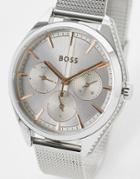 Boss Mesh Bracelet Watch In Silver