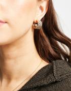 Aldo Meria Chunky Hammered Hoop Earrings On Gold