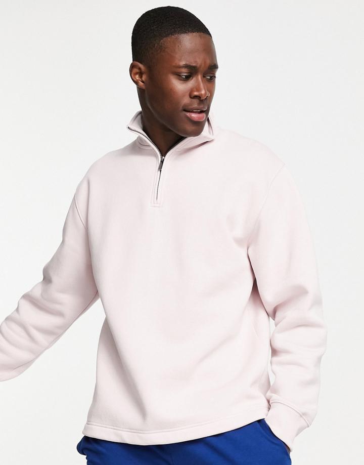 Topman Coordinating Half Zip Sweatshirt In Pink