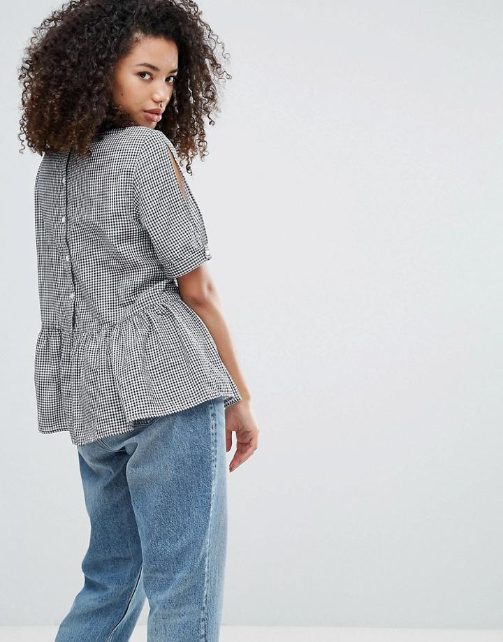 Y.a.s Checky Button Back Top - Multi