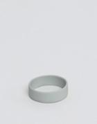 Asos Band Ring In Gray - White