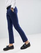 Harry Brown Blue Flannel Slim Fit Wool Blend Suit Pants - Blue