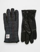 British Belt Company X Harris Tweed Leather Gloves - Black