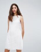 Pieces Eila Mesh Overlay Dress - White
