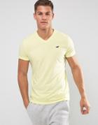 Hollister V-neck T-shirt Slim Fit Core Icon Logo In Yellow - Yellow