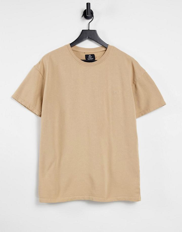 Threadbare Garment Dye Set T-shirt In Stone-neutral