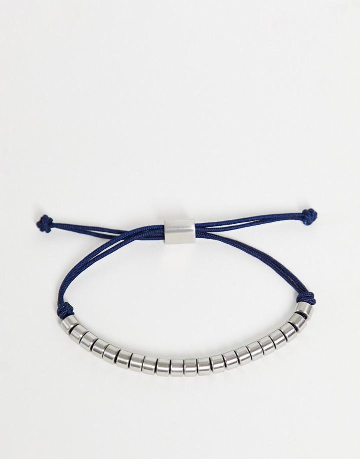 Tommy Hilfiger Mens Adjustable Bead Bracelet In Blue 2790291-blues
