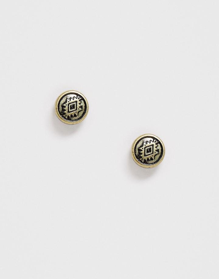 Classics 77 Geo-tribal Earring Studs In Gold - Gold