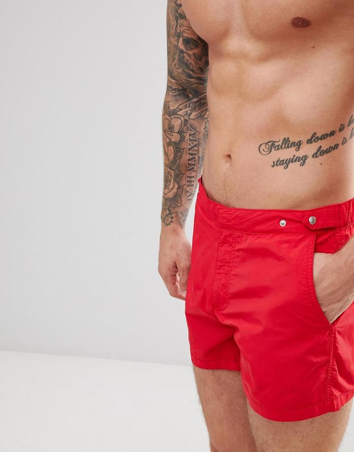 Burton Menswear Swimwear Shorts In Red - Red