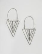 Asos Triangle Hoop Earrings - Silver