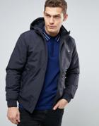 Fred Perry Brentham Jacket Hooded Insulated In Navy - Navy