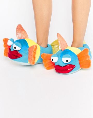 Asos Neptune Tropical Kissy Fish Slippers - Multi