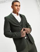 Bolongaro Trevor Plain Super Skinny Suit Jacket In Green