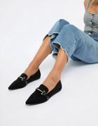 Park Lane Pointed Flat Shoes-black