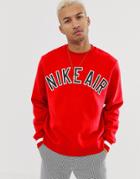 Nike Air Crewneck Fleece In Red