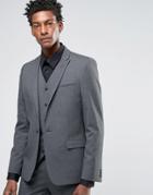 Asos Skinny Suit Jacket In Charcoal - Gray