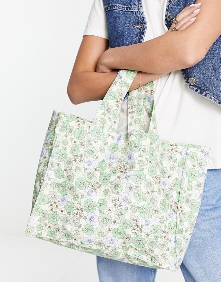 Envii Mini Tote Bag In Spring Floral-green