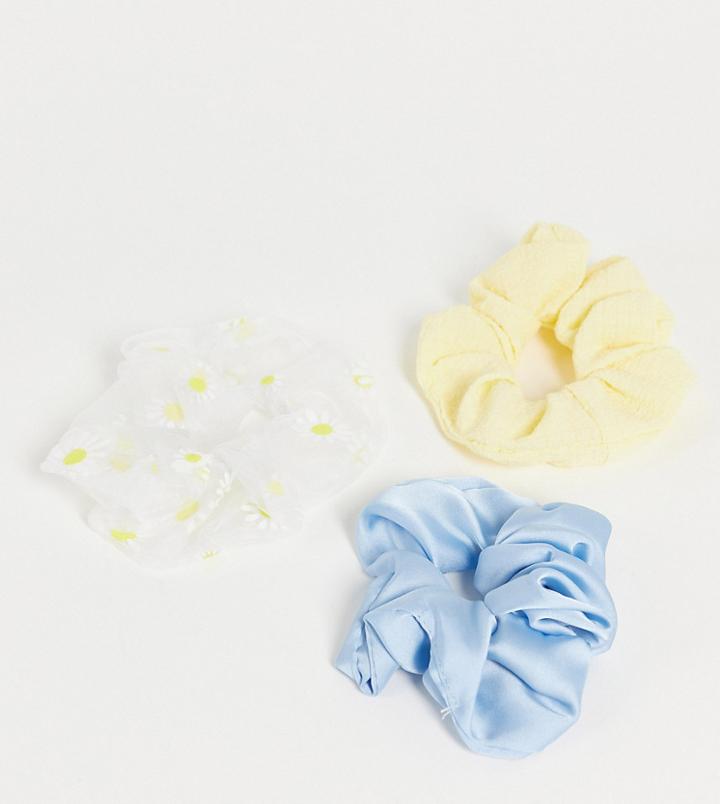 My Accessories London Exclusive Hair Scrunchie Multipack X 3 In Mixed Fabric