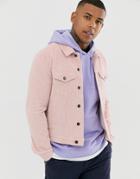 Asos Design Cord Western Jacket In Pink - Pink