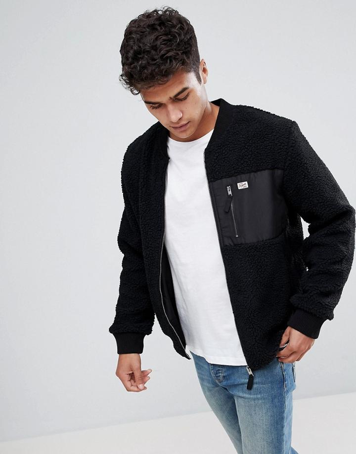Jack & Jones Originals Borg Fleece Jacket - Black
