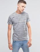 Threadbare Striped T-shirt With Chest Pocket - Gray