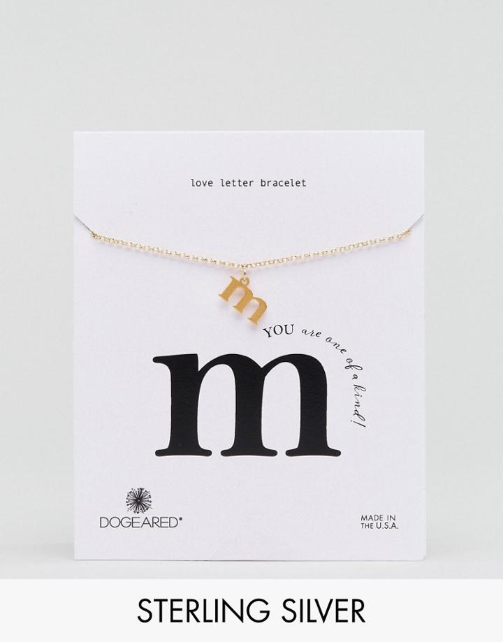 Dogeared Gold Plated 'm' Love Letter Bracelet - Gold