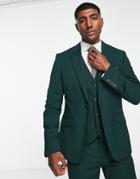 Harry Brown Skinny Fit Stretch Plain Suit Jacket-green