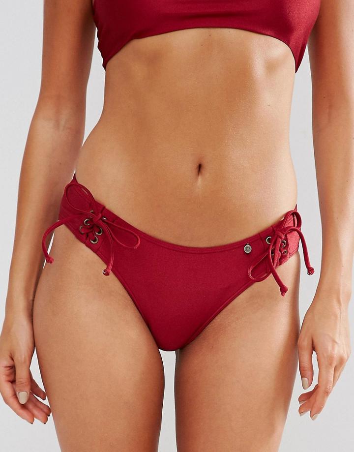 All About Eve Cheeky Lattice Bikini Bottom - Red